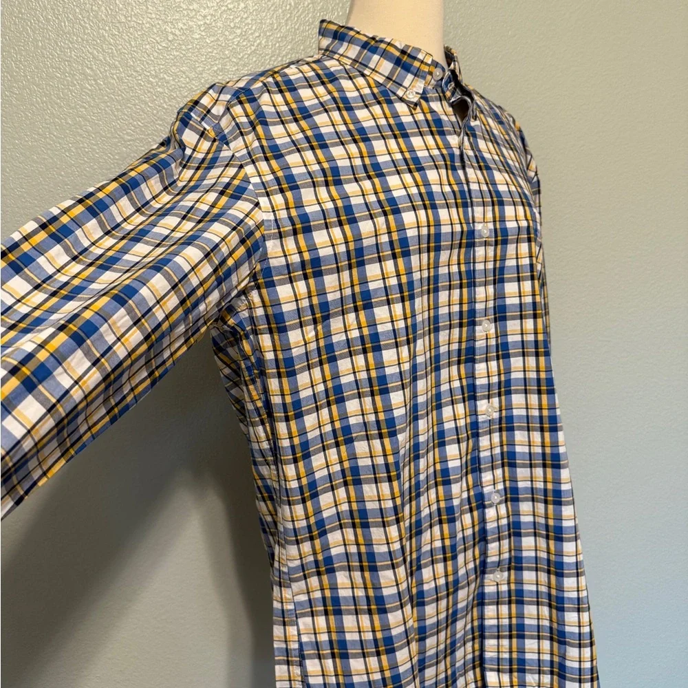 J. Crew Men's‎ Checkered Shirt in Blue and Yellow